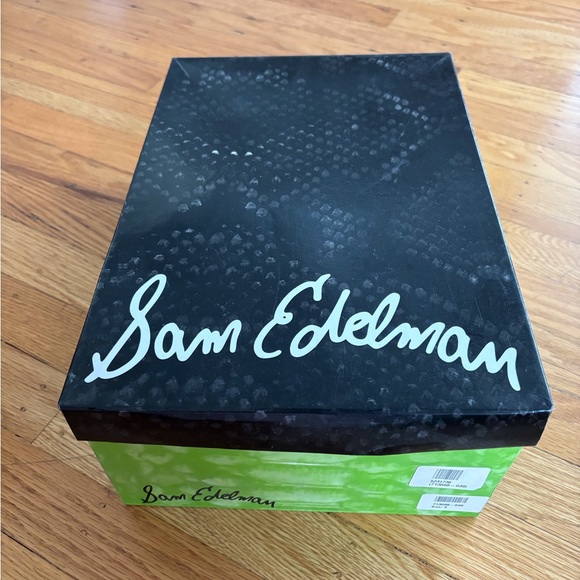 Black Sam Edelman Kitten Heels with Ankle Strap - Picture 4 of 5